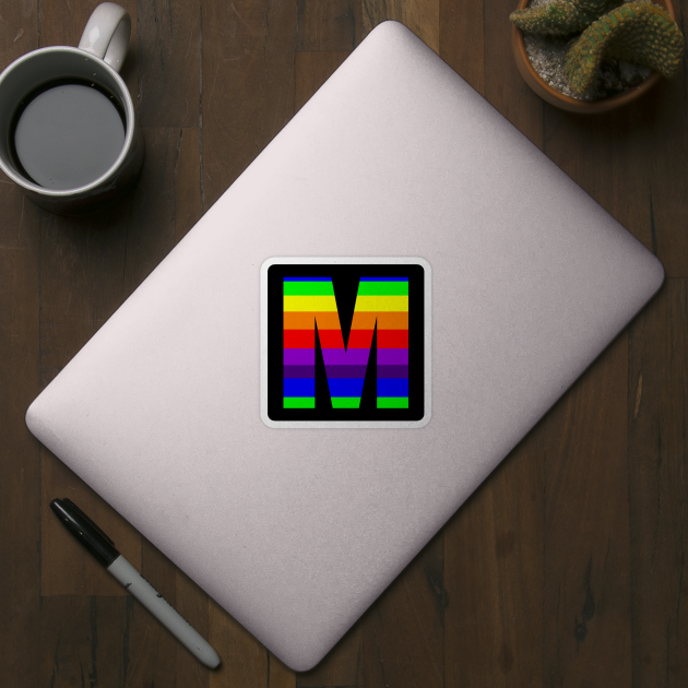 The Letter M in Rainbow Stripes by ArtticArlo